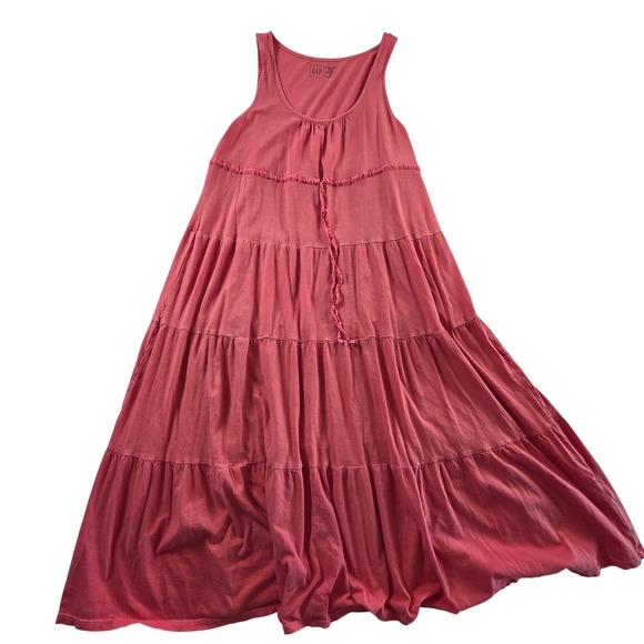 GAP Dresses & Skirts - Gap Midi Dress Sunkissed Wash Tiered Pima Cotton Sleeveless M Pink Boho Summer